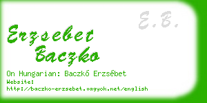erzsebet baczko business card