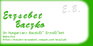 erzsebet baczko business card